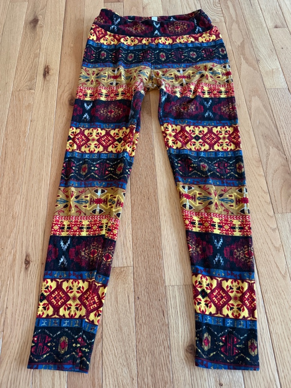 LuLaRoe Multicolor Tribal Aztec Print Leggings OS Buttery Soft Stretch